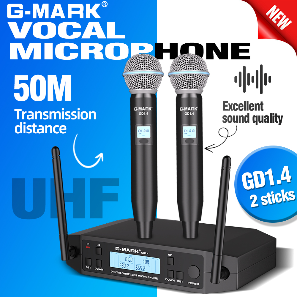 G-MARK GLXD4 Professional UHF  - đánh giá và giá Shure Mic Sm7B
