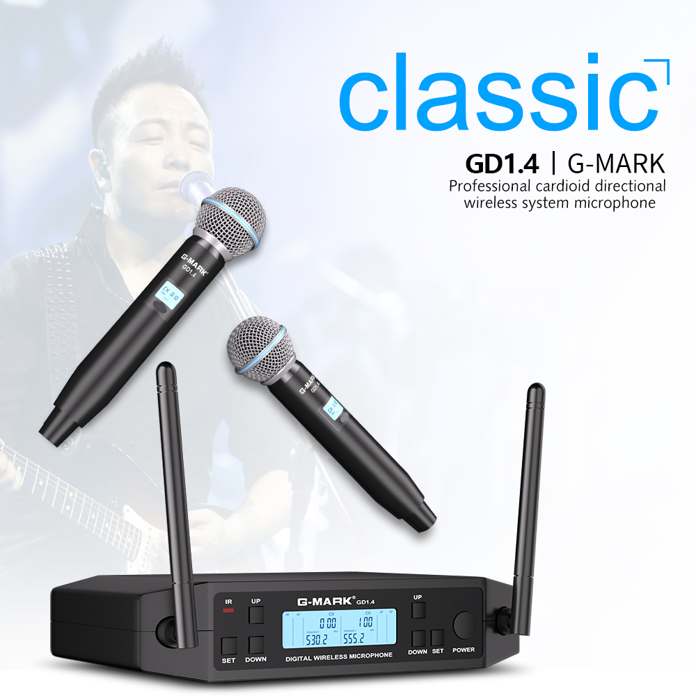 G-MARK GLXD4 Professional UHF  - đánh giá và giá Shure Mic Sm7B